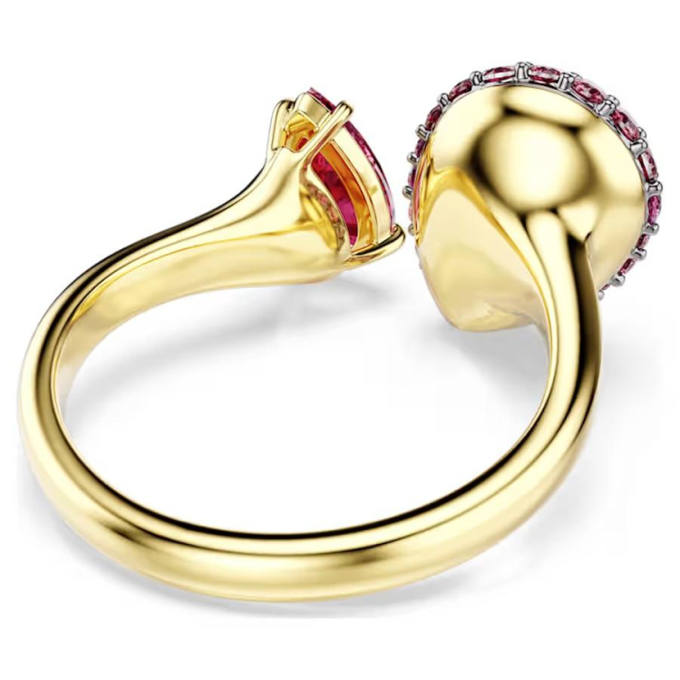 Sublima cocktail ring Pear cut, Red, 18K gold finish